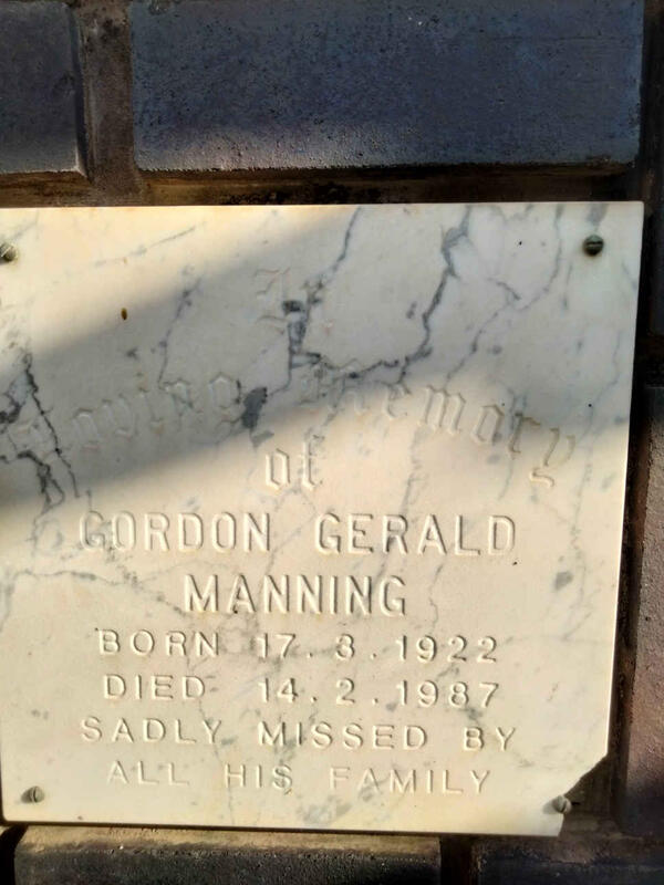 MANNING Gordon Gerald 1922-1987