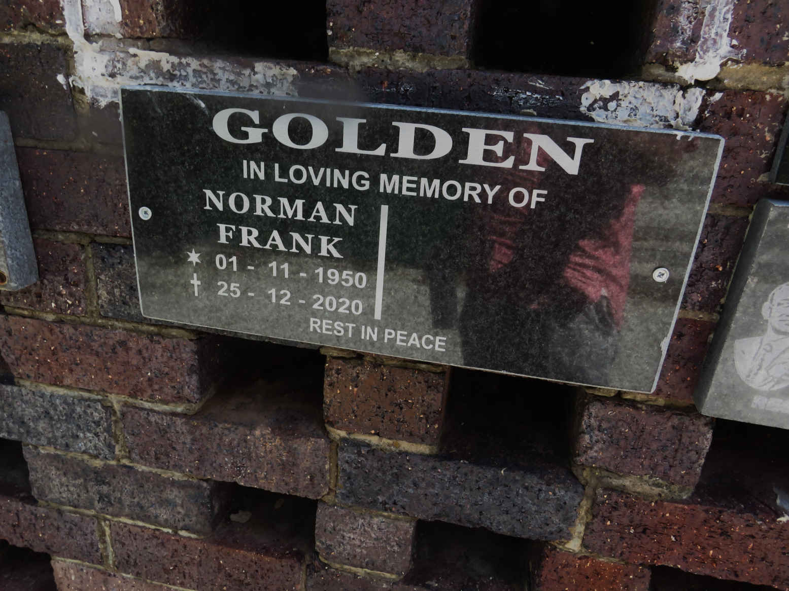 GOLDEN Norman Frank 1950-2020