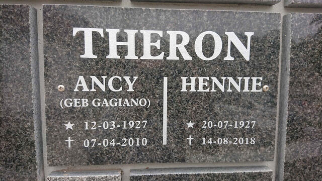 THERON Hennie 1927-2018 & Ancy GAGIANO 1927-2010