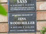 MILLER Zena Wood 1935-2020