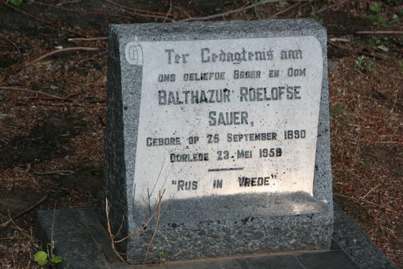 SAUER Balthazur Roelofse 1890-1958