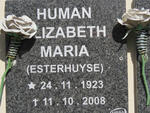HUMAN Elizabeth Maria nee WSTERHUYSE 1923-2008