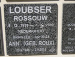 LOUBSER Rossouw 1938-2010 & Ann ROUX 1945-2015