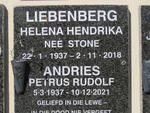 LIEBENBERG Andries Petrus Rudolf 1937-2021 & Helena Hendrika STONE 1937-2018