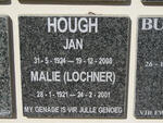 HOUGH Jan 1924-2008 & Malie LOCHNER 1921-2001