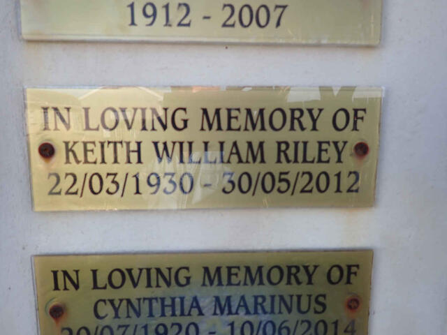 RILEY Keith William 1930-2012