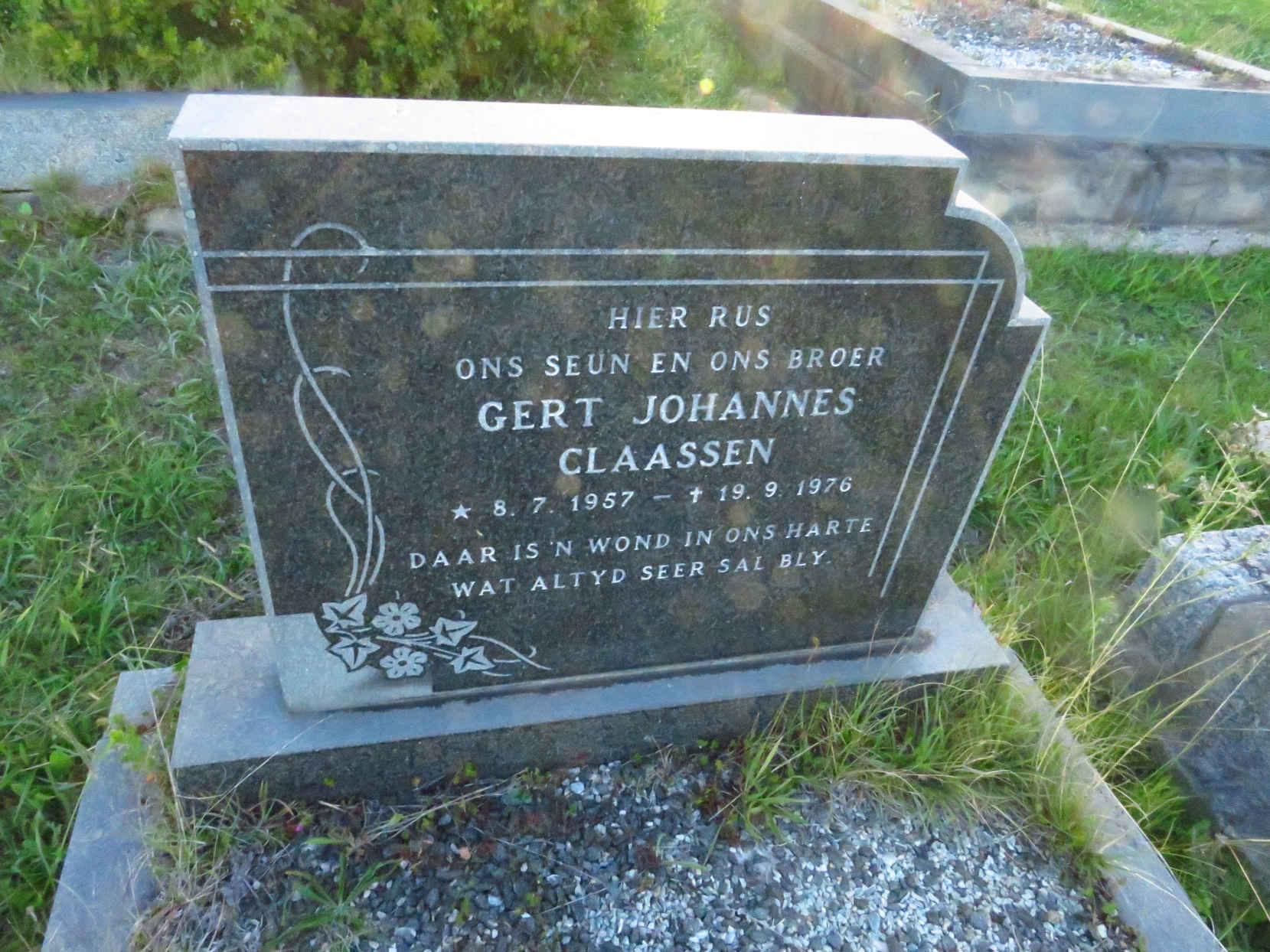 CLAASSEN Gert Johannes 1957-1976