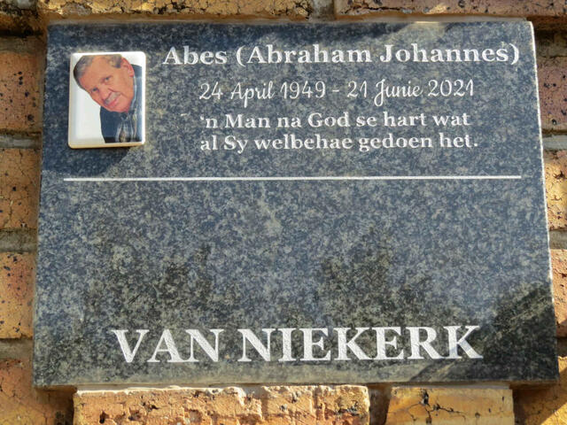 NIEKERK Abraham Johannes, van 1949-2021