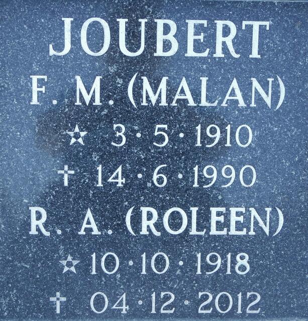 JOUBERT F.M. 1910-1990 & R.A. 1918-2012