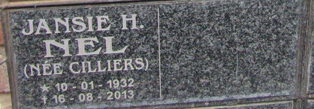 NEL Jansie H. nee CILLIERS 1932-2013