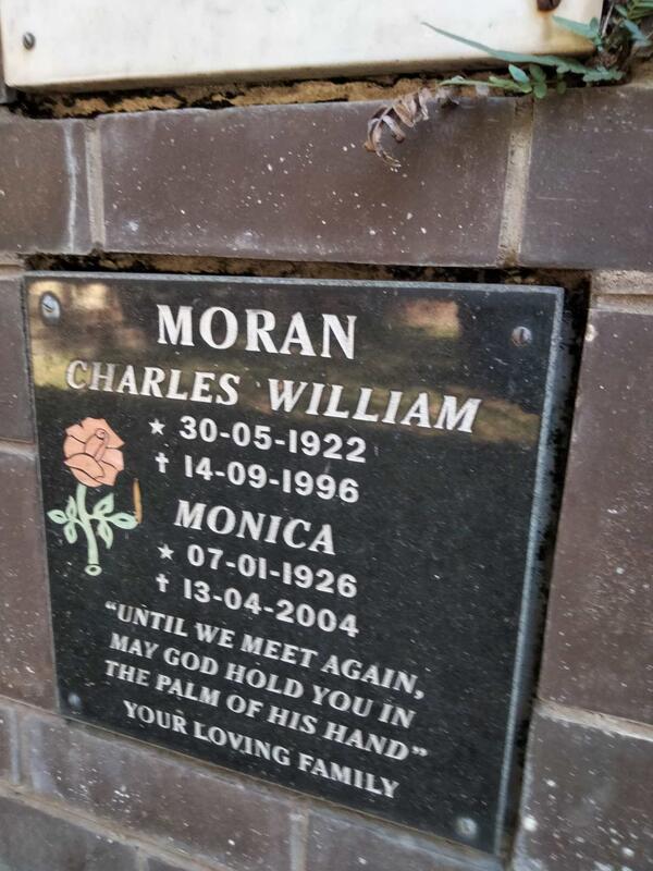 MORAN Charles William 1922-1996 & Monica 1926-2004