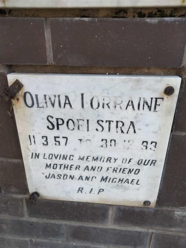 SPOELSTRA Olivia Lorraine 1957-1993