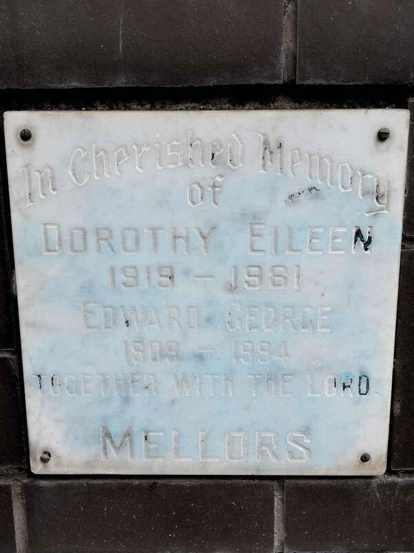 MELLORS Edward George 1909-1994 & Dorothy Eileen 1919-1981