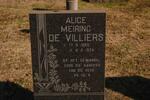VILLIERS Alice Meiring, de 1885-1979