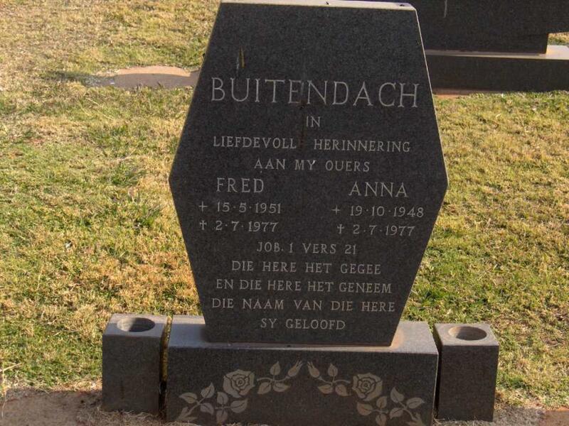 BUITENDACH Fred 1951-1977 & Anna 1948-1977