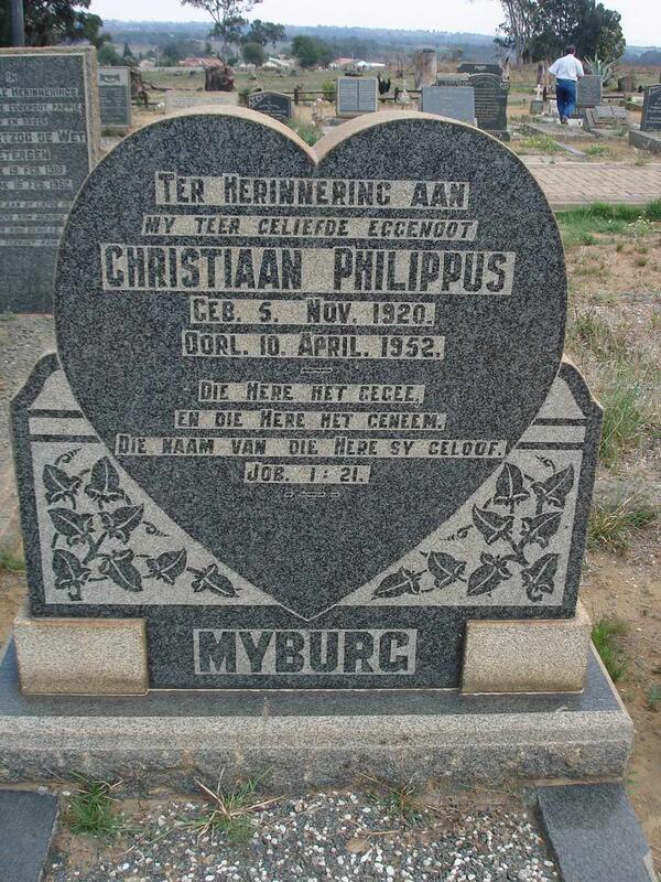 MYBURG Christiaan Philippus 1920-1952