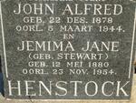 HENSTOCK John Alfred 1878-1944 & Jemima Jane STEWART 1880-1954