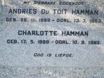 HAMMAN Andries du Toit 1888-1953 & Charlotte 1888-1983