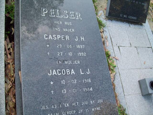 PELSER Casper J.H. 1897-1992 & Jacoba L.J. 1916-1984