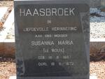 HAASBROEK Susanna Maria nee LE ROUX 1887-1972
