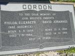 GORDON David Johannes 1886-1966 & Philda Elizabeth SEDGWICK 1894-1984