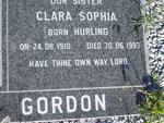 GORDON Clara Sophia nee HURLING 1910-1993