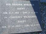 HAUPT Ryk Hendrik Myburgh 1901-1974 & Carolina Wilhelmina 1903-1976