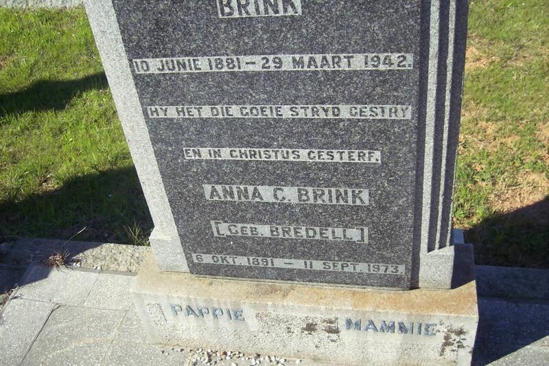BRINK ? 1881-1942 & Anna C. BREDELL 1891-1973