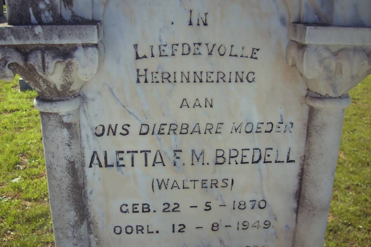 BREDELL Aletta F.M. nee WALTERS 1870-1949