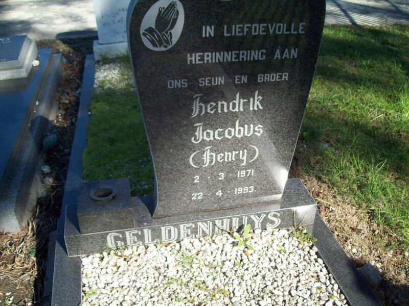 GELDENHUYS Hendrik Jacobus 1971-1993