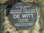 WITT Frederick Christoffel, de 1945-1995