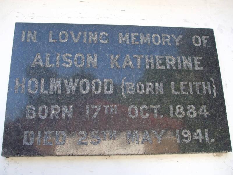 HOLMWOOD Alison Katherine nee LEITH 1884-1941