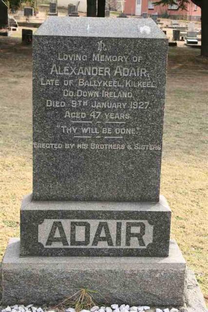 ADAIR Alexander -1927