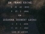 KRONE Frans 1895-1966 & Susanna Joubert 1898-1993 :: KRONE Trixie 1934-1998