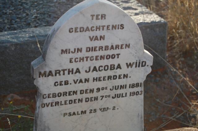 WIID Martha Jacoba nee VAN HEERDEN 1881-1903