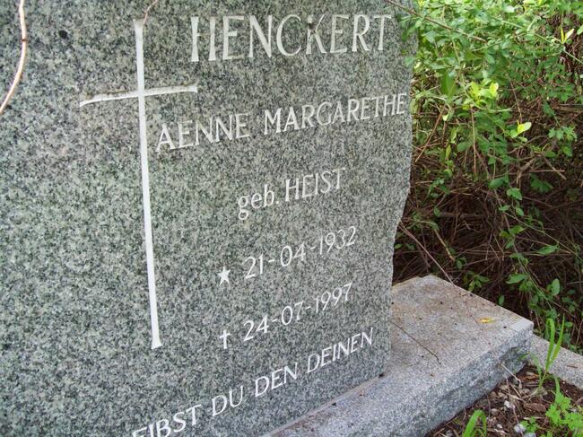 HENCKERT Aenne Margarethe nee HEIST 1932-1997