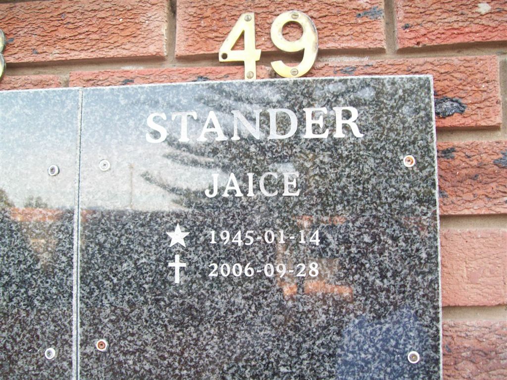 STANDER Jaice 1945-2006