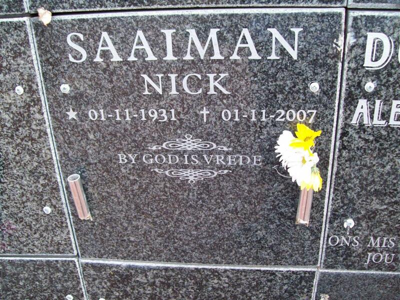 SAAIMAN Nick 1931-2007