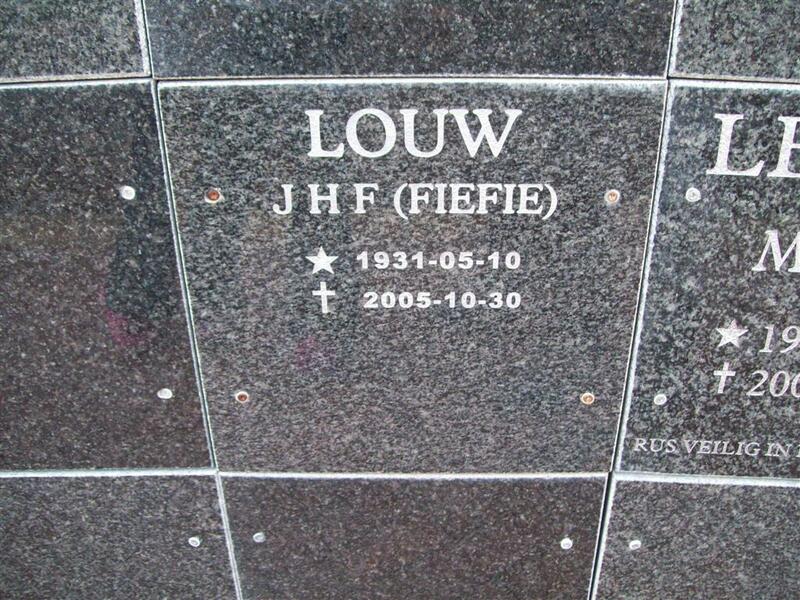 LOUW J.H.F. 1931-2005