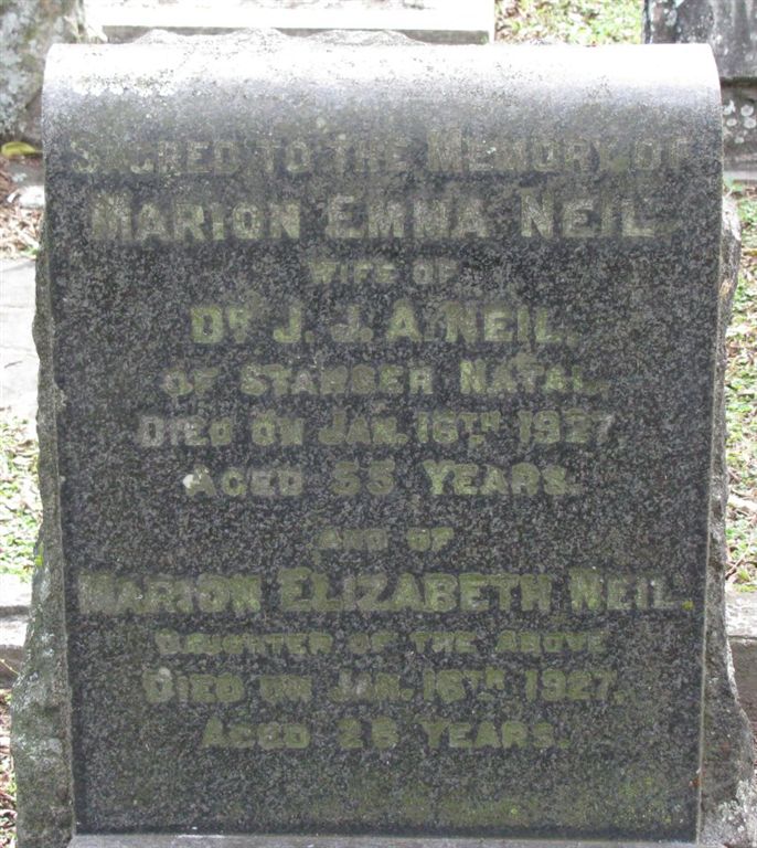 NEIL Marion Emma 1872-1927 :: NEIL Marion Elizabeth 1901-1927