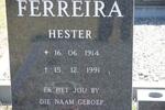 FERREIRA Hester 1914-1991