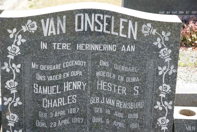 ONSELEN Samuel Henry Charles, van 1887-1967 & Hester S. J. VAN RENSBURG 1899-1981