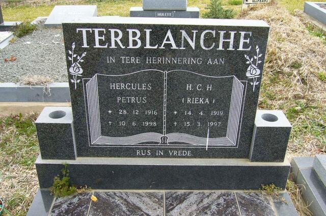 TERBLANCHE Hercules Petrus 1916-1998 & H.C.H. 1919-1997