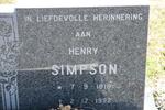 SIMPSON Henry 1919-1992