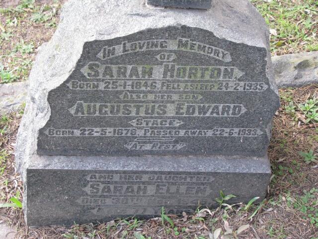 HORTON Sarah 1846-1932 :: HORTON Augustus Edward  1878-1933 :: HORTON Sarah Ellen 1872-1949