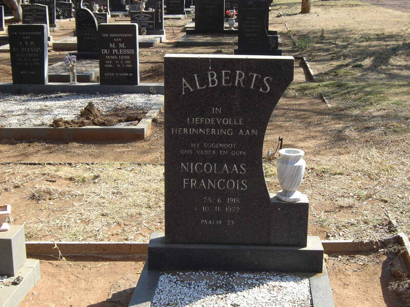 ALBERTS Nicolaas Francois 1918-1979