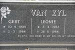 ZYL Gert, van 1909-1984 &  Leonie 1962-1984