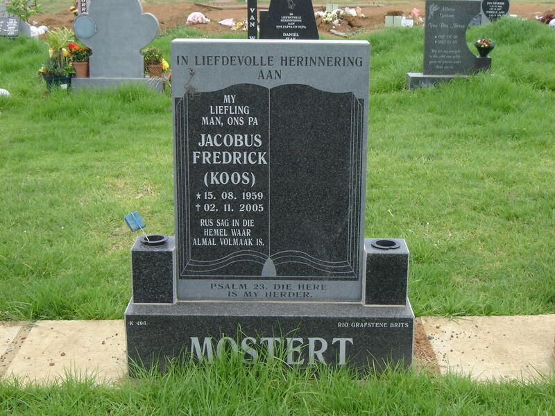 MOSTERT Jacobus Frederick 1959-2005