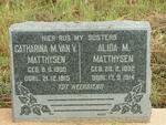MATTHYSEN Catharina M. VAN V. 1900-1915 :: MATTHYSEN Alida M. 1892-1914