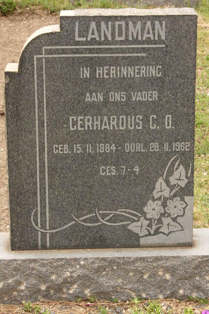 LANDMAN Gerhardus C.O. 1884-1962